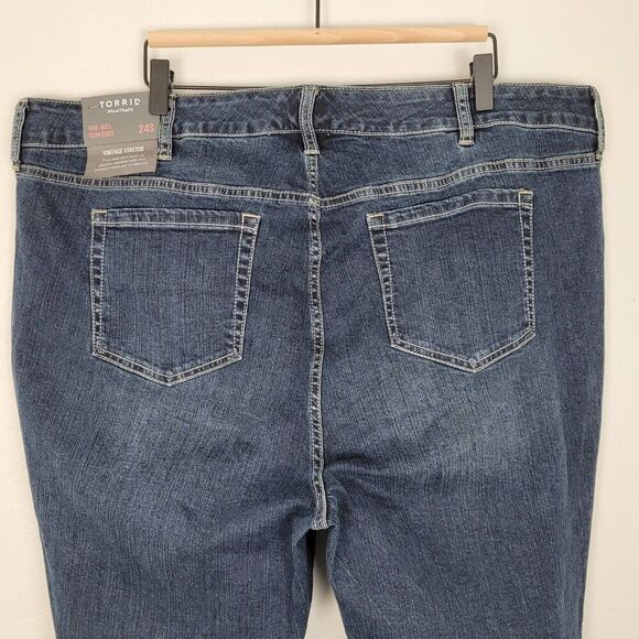 Torrid Size 24S Mid Rise Slim Boot Jeans Vintage Stretch Blue NWT - Picture 6 of 12